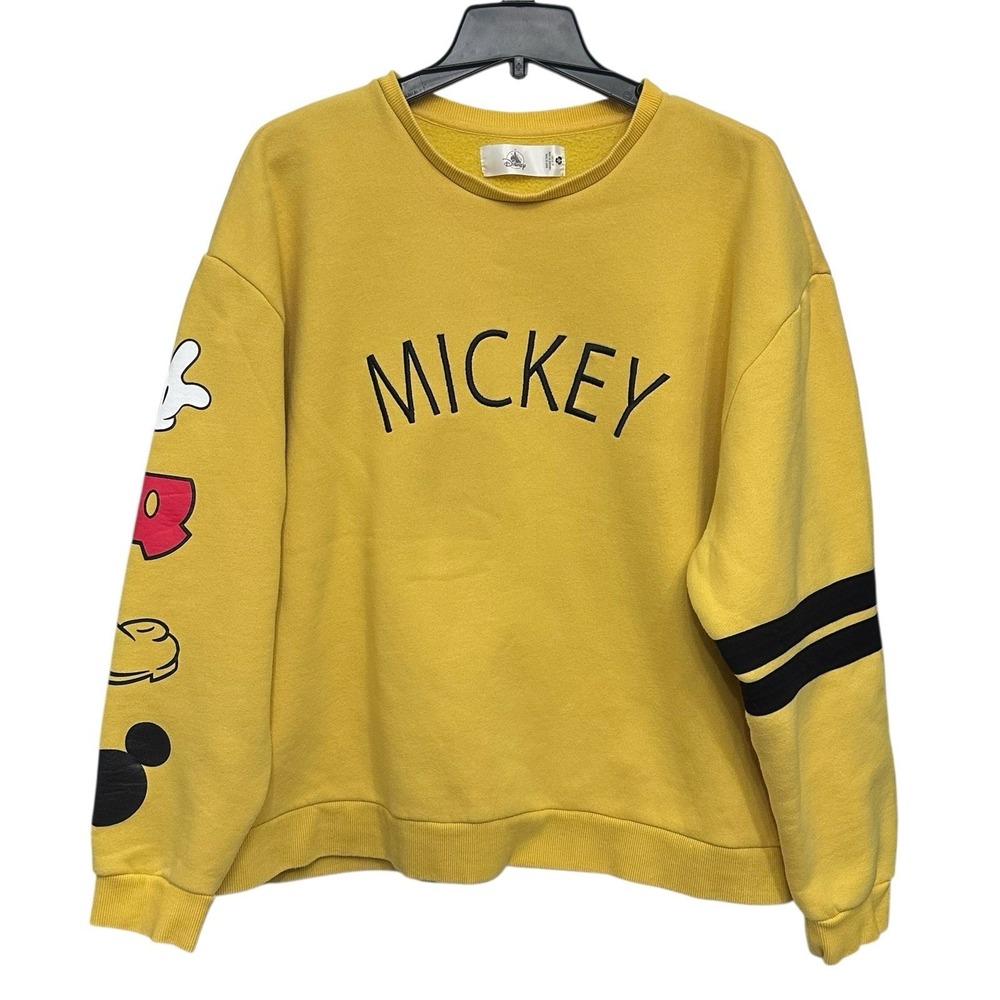 Disney Mickey Yellow Pullover Crewneck Sweatshirt Size 2XL Embroidered‎ - Picture 10 of 10